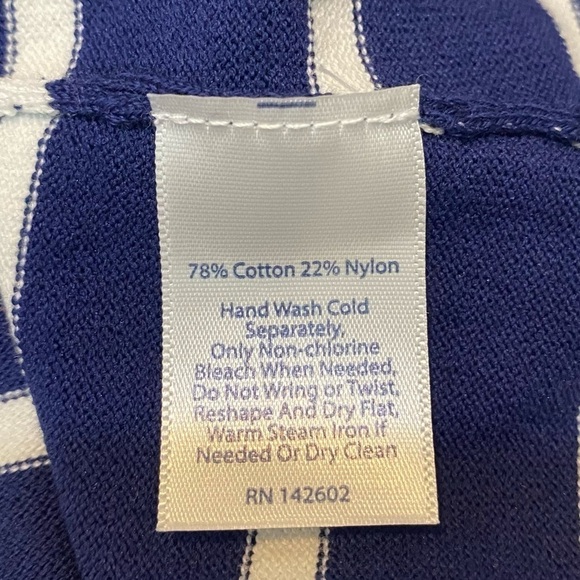 SAIL TO SABLE Nautical Stripe Navy White Sweater Dress Size M - Picture 10 of 11